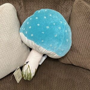 John Derian Target Thanksgiving Beaded Blue Mushroom Plush Pillow